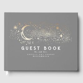 Livro De Visitas Casamento Celestial da Noite Estelar Crescente