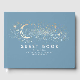 Livro De Visitas Casamento Celestial da Noite Estelar Crescente