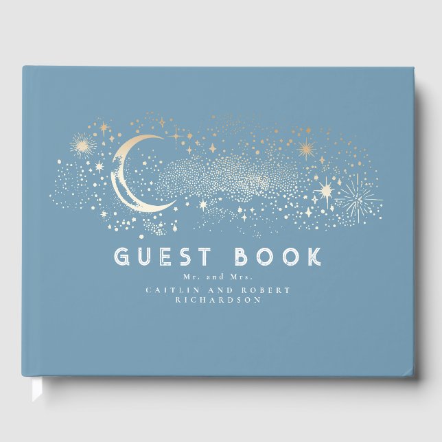 Livro De Visitas Casamento Celestial da Noite Estelar Crescente (Frente)