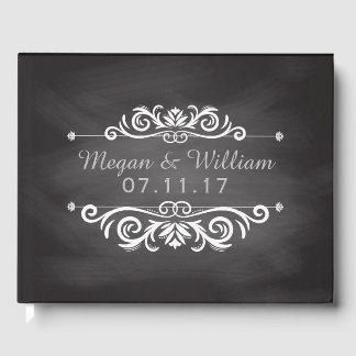 Livro De Visitas Casamento Chalkboard | Monograma de Casamento Simp