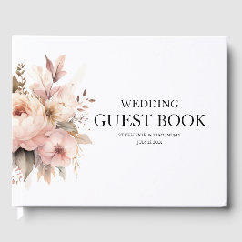 Livro De Visitas Casamento Chic de Flor Selvagem Elegante