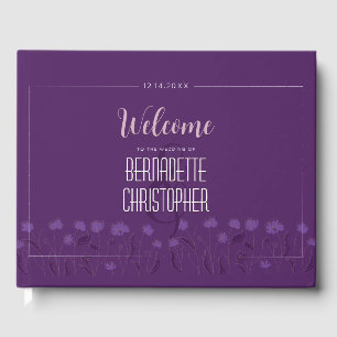 Livro De Visitas Casamento Chic Moderno Elegante Simples Lavanda Ro