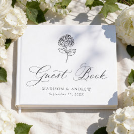 Livro De Visitas Casamento Clássico com Hortênsia Carvão Vegetal