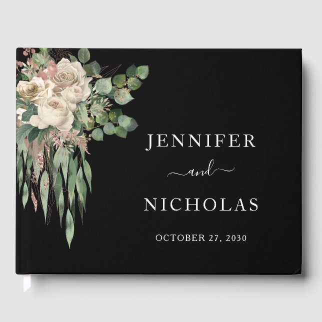 Livro De Visitas Casamento Clássico de Peões Negros (Frente)