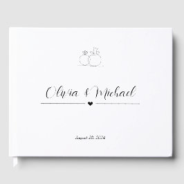 Livro De Visitas Casamento Clássico de Script Elegante Mimalista