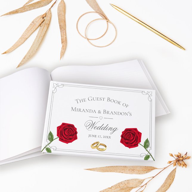 Livro De Visitas Casamento Clássico Floral Simples Elegante (Criador carregado)