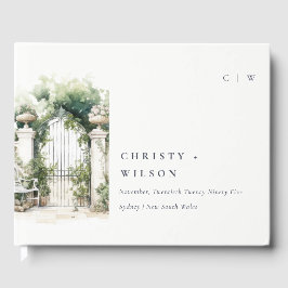 Livro De Visitas Casamento Clássico Jardim Francês Paisagem Waterco