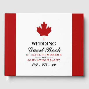 Livro De Visitas Casamento com Bandeira Canadense