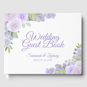 Livro De Visitas Casamento com Bicho de Lavanda Roxo Roxo