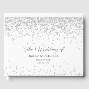 Livro De Visitas Casamento com brilho de diamante branco legante