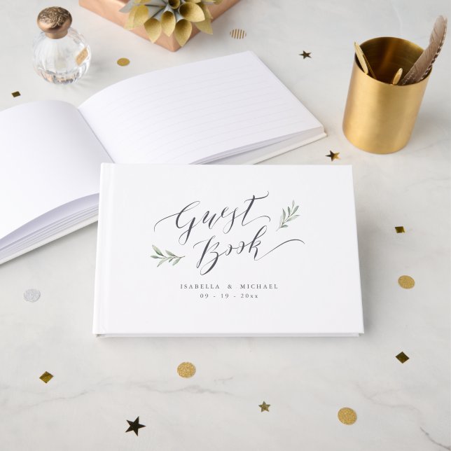 Livro De Visitas Casamento com caligrafia rústica (Frente aberta)