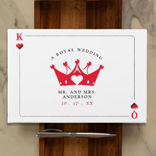 Livro De Visitas Casamento com Cartões de Poker do Rei e Rainha dos