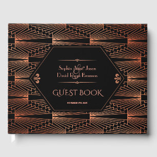 Livro De Visitas Casamento com Excelente Gatsby Copper Art Deco 20