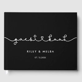 Livro De Visitas Casamento com fonte de coração de ligação