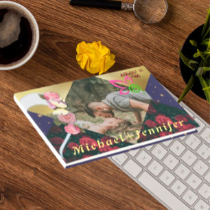 Livro De Visitas Casamento com Foto Personalizada Floral Minimalist