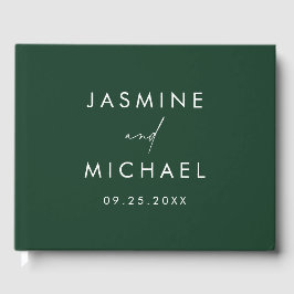Livro De Visitas Casamento com Foto Verde Moderno