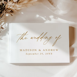 Livro De Visitas Casamento com Fotografia de Caligrafia Dourada Ele