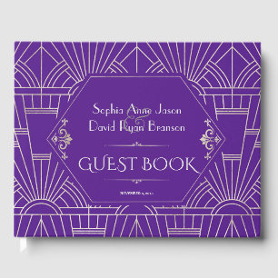 Livro De Visitas Casamento com Gatsby do Excelente Roxo Real