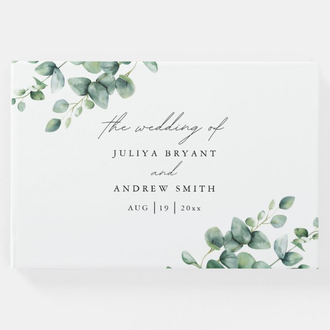Livro De Visitas Casamento com guião Eucalyptus (Frente)