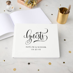 Livro De Visitas Casamento com Letra Manuscrita Moderna