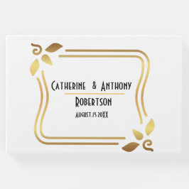 Livro De Visitas Casamento com Letra Script Preta Moderna Simples