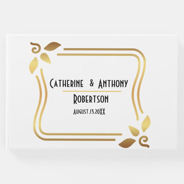 Livro De Visitas Casamento com Letra Script Preta Moderna Simples (Frente)