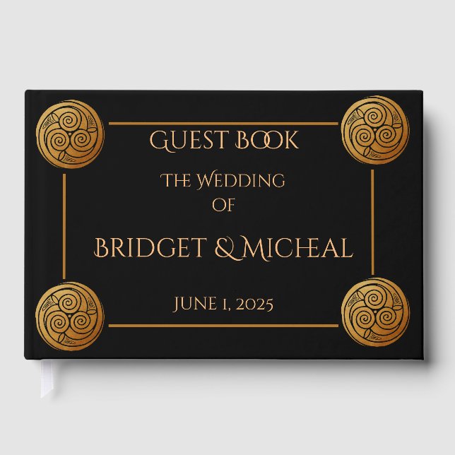 Livro De Visitas Casamento com Nó Celta Triplo (Frente)