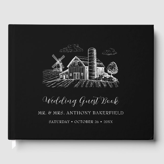 Livro De Visitas Casamento com o Barn Ocidental do País (Frente)