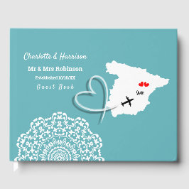 Livro De Visitas Casamento com o Continente espanhol de destino