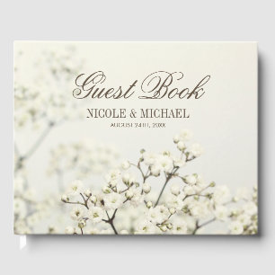 Livro De Visitas Casamento com o ninho do bebê da Vintage