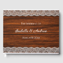 Casamento com padrão de madeira e renda rústica