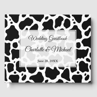 Livro De Visitas Casamento com Padrões de Vaca