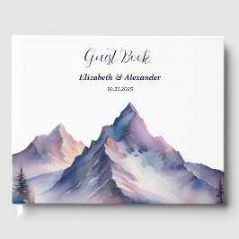 Livro De Visitas Casamento com paisagens cobertas de neve