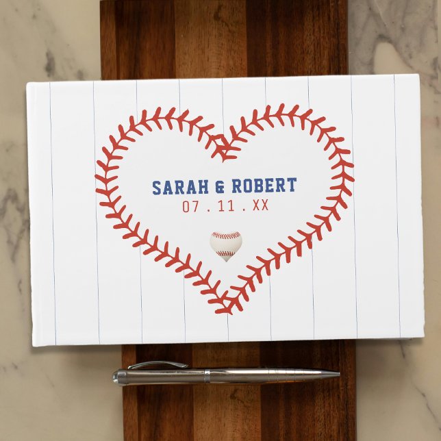 Livro De Visitas Casamento com Pinstripe no Baseball Softball Sport (Baseball Softball Sport Heart Pinstripe Wedding Guest Book
)