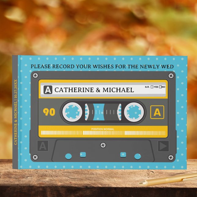 Livro De Visitas Casamento com Pop de Arte Musical de Fita Cassette (Criador carregado)