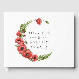 Livro De Visitas Casamento com Poppy Rustic Country Watercolor