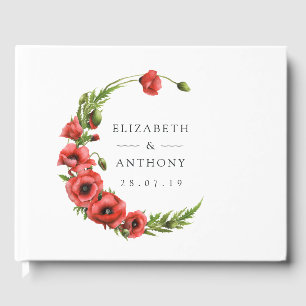 Livro De Visitas Casamento com Poppy Rustic Country Watercolor