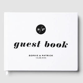 Livro De Visitas Casamento com Tipografia Itálico Negrito e Branco
