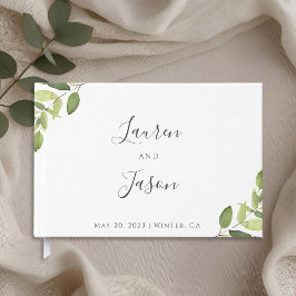 Livro De Visitas Casamento com Verde de Eucalipto
