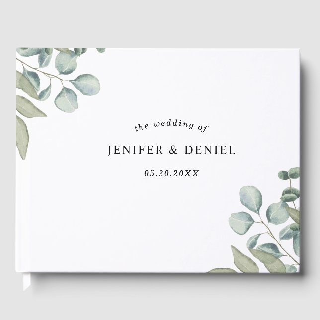 Livro De Visitas Casamento com Verde de Eucalipto (Frente)