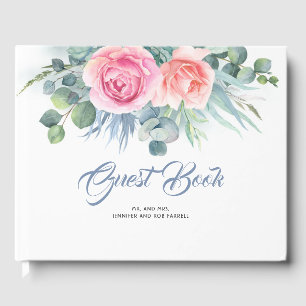 Livro De Visitas Casamento Cor-de-rosa Dusty Blue e Blush