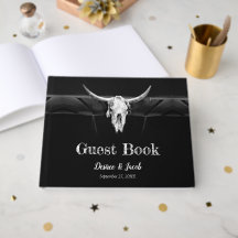 Casamento Crânio de Touro Preto e Branco Rústico W