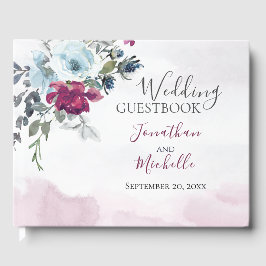 Livro De Visitas Casamento Cristão de Rosas Brancas Elegantes