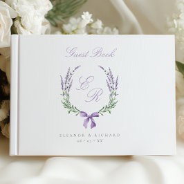 Livro De Visitas Casamento da lavanda e do Monograma do Arco