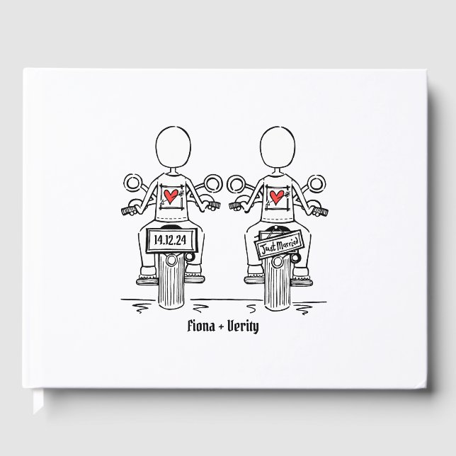 Livro De Visitas Casamento da Noite de Motocicleta Personalizada de (Frente)