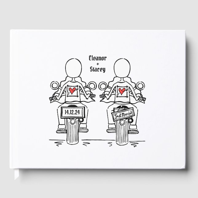 Livro De Visitas Casamento da Noite de Motocicleta Personalizada de (Frente)