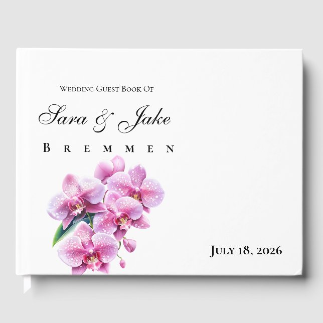 Livro De Visitas Casamento da Orquídea Rosa (Frente)