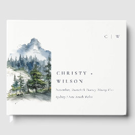 Livro De Visitas Casamento da Paisagem da Montanha Azul Verde