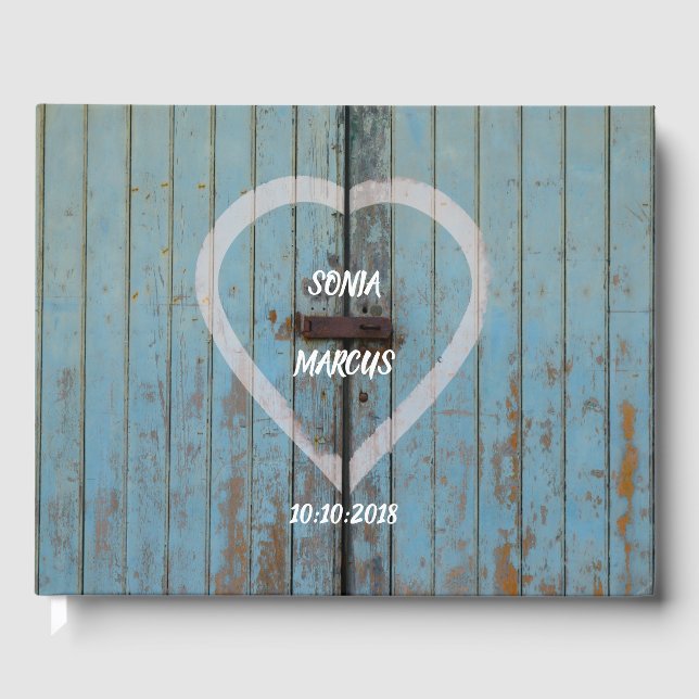 Livro De Visitas Casamento da porta Rustic Barn (Frente)