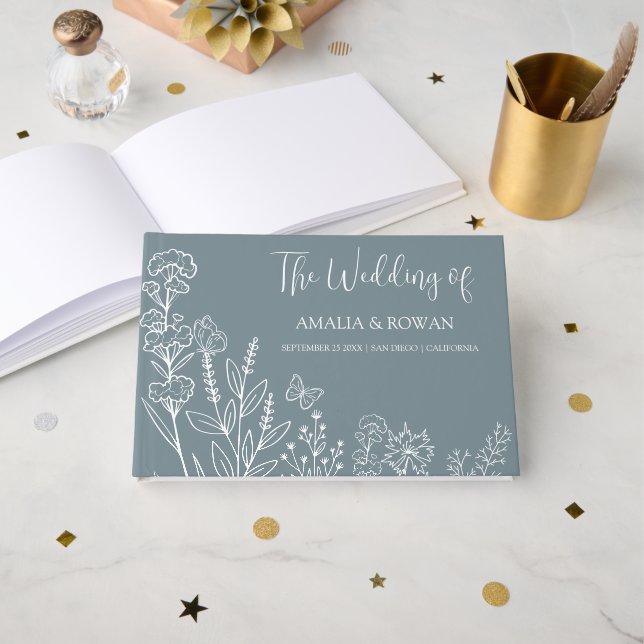 Livro De Visitas Casamento das Flores de Prados (Frente aberta)